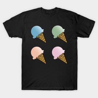 4 Flavor Ice Cream Pattern - Pastel T-Shirt